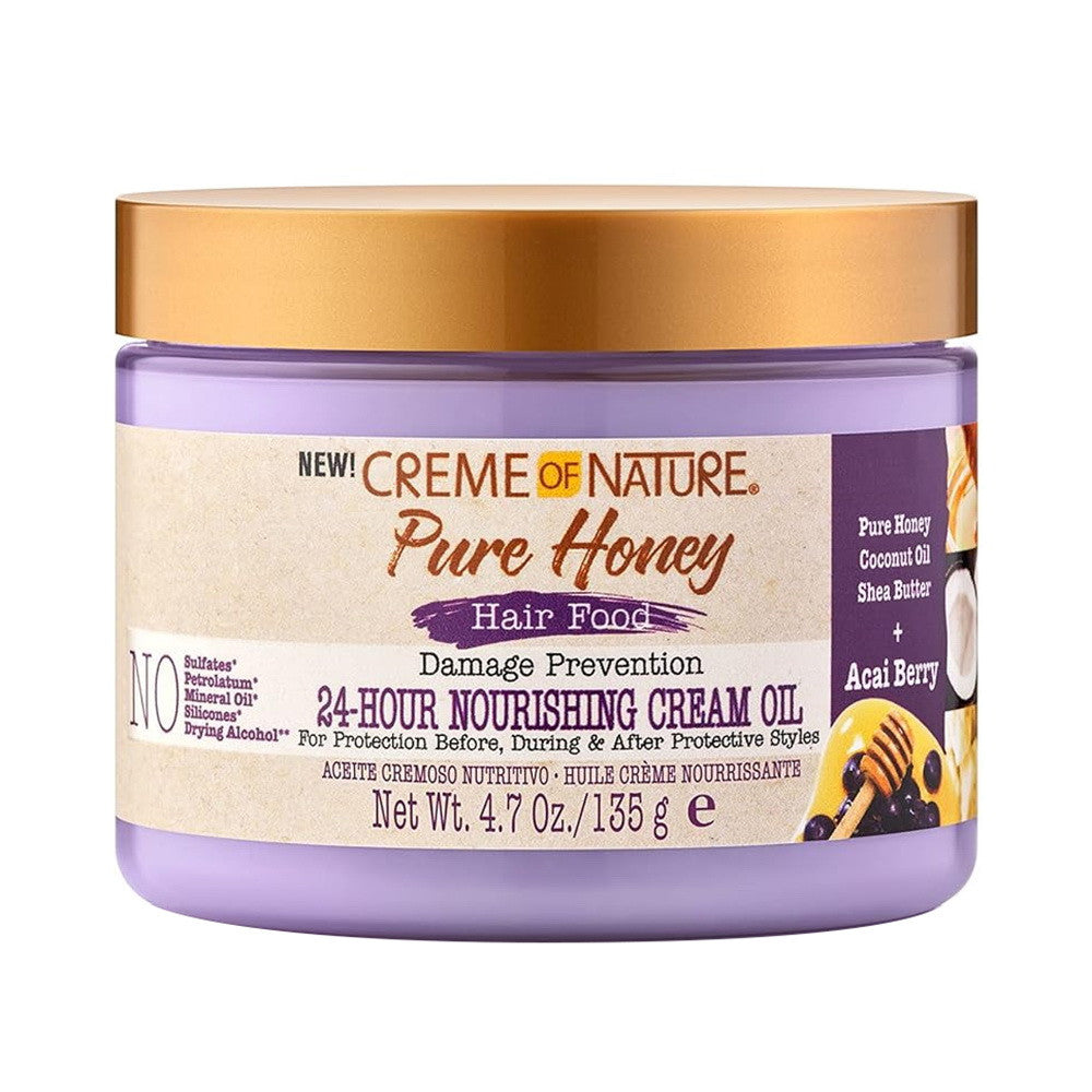 Creme of Nature Pure Honey Hair Food Damage Prevention Cream Oil, 4.7 Oz